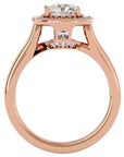 Inel de Logodnă din Aur 14k cu Diamante Naturale Brilliant Halo Pavé de 2.22 ct din 14k Aur Roz - Castelo.ro
