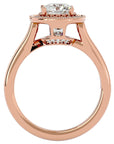 Inel de Logodnă din Aur 14k cu Moissanite Brilliant Halo Pavé de 2.22 ct din 14k Aur Roz - Castelo.ro