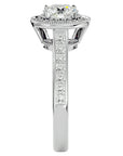Inel de Logodnă cu Diamante Naturale Brilliant Halo Pavé de 2.22 ct din Platina - Castelo.ro