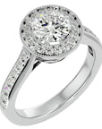 Inel de Logodnă cu Diamante Naturale Brilliant Halo Pavé de 2.22 ct din Platina - Castelo.ro