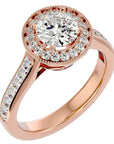 Inel de Logodnă din Aur 14k cu Diamante Naturale Brilliant Halo Pavé de 2.22 ct din 14k Aur Roz - Castelo.ro