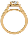 Inel de Logodnă din Aur 14k cu Diamante Create în Laborator Brilliant Halo Pavé de 1.59 ct din 14k Aur Galben - Castelo.ro