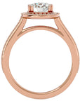 Inel de Logodnă din Aur 14k cu Diamante Naturale Brilliant Halo Pavé de 1.59 ct din 14k Aur Roz - Castelo.ro