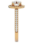 Inel de Logodnă cu Moissanite Brilliant Halo Pavé de 1.59 ct din 18k Aur Galben - Castelo.ro