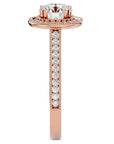 Inel de Logodnă cu Moissanite Brilliant Halo Pavé de 1.59 ct din 18k Aur Roz - Castelo.ro