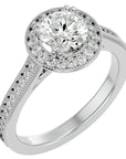 Inel de Logodnă cu Moissanite Brilliant Halo Pavé de 1.59 ct din Platina - Castelo.ro