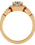 Inel de Logodnă din Aur 14k cu Diamante Naturale Brilliant Halo Pavé de 1.39 ct din 14k Aur Galben - Castelo.ro