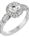 Inel de Logodnă cu Diamante Naturale Brilliant Halo Pavé de 1.39 ct din Platina - Castelo.ro