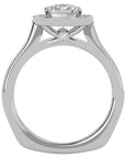 Inel de Logodnă cu Moissanite Halo Pavé de 1.39 ct din Platina - Castelo.ro