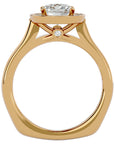 Inel de Logodnă cu Moissanite Halo Pavé de 1.39 ct din 18k Aur Galben - Castelo.ro