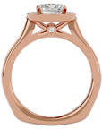 Inel de Logodnă cu Diamante Naturale Halo Pavé de 1.39 ct din 18k Aur Roz - Castelo.ro