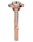Inel de Logodnă din Aur 14k cu Diamante Naturale Halo Pavé de 1.39 ct din 14k Aur Roz - Castelo.ro