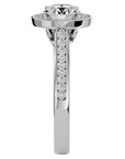 Inel de Logodnă cu Moissanite Halo Pavé de 1.39 ct din Platina - Castelo.ro