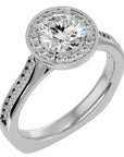 Inel de Logodnă cu Moissanite Halo Pavé de 1.39 ct din Platina - Castelo.ro