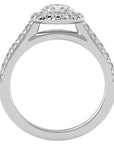 Inel de Logodnă din Aur 14k cu Diamante Create în Laborator Brilliant Halo Pavé de 1.43 ct din 14k Aur Alb - Castelo.ro