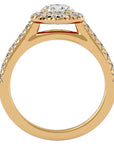 Inel de Logodnă din Aur 14k cu Diamante Create în Laborator Brilliant Halo Pavé de 1.43 ct din 14k Aur Galben - Castelo.ro