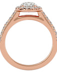 Inel de Logodnă din Aur 14k cu Diamante Naturale Brilliant Halo Pavé de 1.43 ct din 14k Aur Roz - Castelo.ro