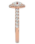 Inel de Logodnă din Aur 14k cu Diamante Naturale Brilliant Halo Pavé de 1.43 ct din 14k Aur Roz - Castelo.ro