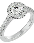 Inel de Logodnă cu Moissanite Brilliant Halo Pavé de 1.43 ct din Platina - Castelo.ro