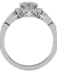Inel de Logodnă cu Diamante Naturale Brilliant Halo Pavé de 1.32 ct din Platina - Castelo.ro