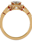 Inel de Logodnă cu Diamante Naturale Brilliant Halo Pavé de 1.32 ct din 18k Aur Galben - Castelo.ro