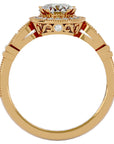 Inel de Logodnă cu Diamante Create în Laborator Brilliant Halo Pavé de 1.32 ct din 18k Aur Galben - Castelo.ro