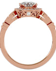 Inel de Logodnă cu Diamante Create în Laborator Brilliant Halo Pavé de 1.32 ct din 18k Aur Roz - Castelo.ro