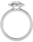 Inel de Logodnă cu Moissanite Brilliant Halo de 0.98 ct din Platina - Castelo.ro