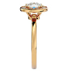 Inel de Logodnă din Aur 14k cu Diamante Create în Laborator Brilliant Halo de 0.98 ct din 14k Aur Galben - Castelo.ro