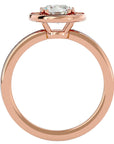 Inel de Logodnă din Aur 14k cu Diamante Create în Laborator Brilliant Halo Pavé de 1.20 ct din 14k Aur Roz - Castelo.ro