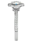 Inel de Logodnă din Aur 14k cu Diamante Create în Laborator Brilliant Halo Pavé de 1.20 ct din 14k Aur Alb - Castelo.ro