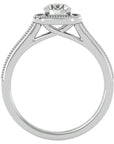 Inel de Logodnă Retro cu Diamante Naturale Brilliant Halo Pavé de 1.03 ct din Platina - Castelo.ro