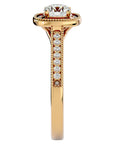 Inel de Logodnă Retro din Aur 14k cu Diamante Naturale Brilliant Halo Pavé de 1.03 ct din 14k Aur Galben - Castelo.ro