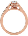 Inel de Logodnă Vintage cu Diamante Create în Laborator Brilliant Halo Pavé de 0.98 ct din 18k Aur Roz - Castelo.ro