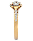 Inel de Logodnă Vintage din Aur 14k cu Diamante Create în Laborator Brilliant Halo Pavé de 0.98 ct din 14k Aur Galben - Castelo.ro