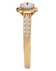 Inel de Logodnă Vintage cu Diamante Create în Laborator Brilliant Halo Pavé de 0.98 ct din 18k Aur Galben - Castelo.ro