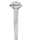 Inel de Logodnă Vintage cu Diamante Naturale Brilliant Halo Pavé de 0.98 ct din Platina - Castelo.ro