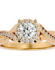 Inel de Logodnă cu Diamante Naturale Brilliant Pavé de 0.83 ct din 18k Aur Galben - Castelo.ro