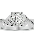 Inel de Logodnă cu Diamante Naturale Brilliant Pavé de 0.83 ct din Platina - Castelo.ro