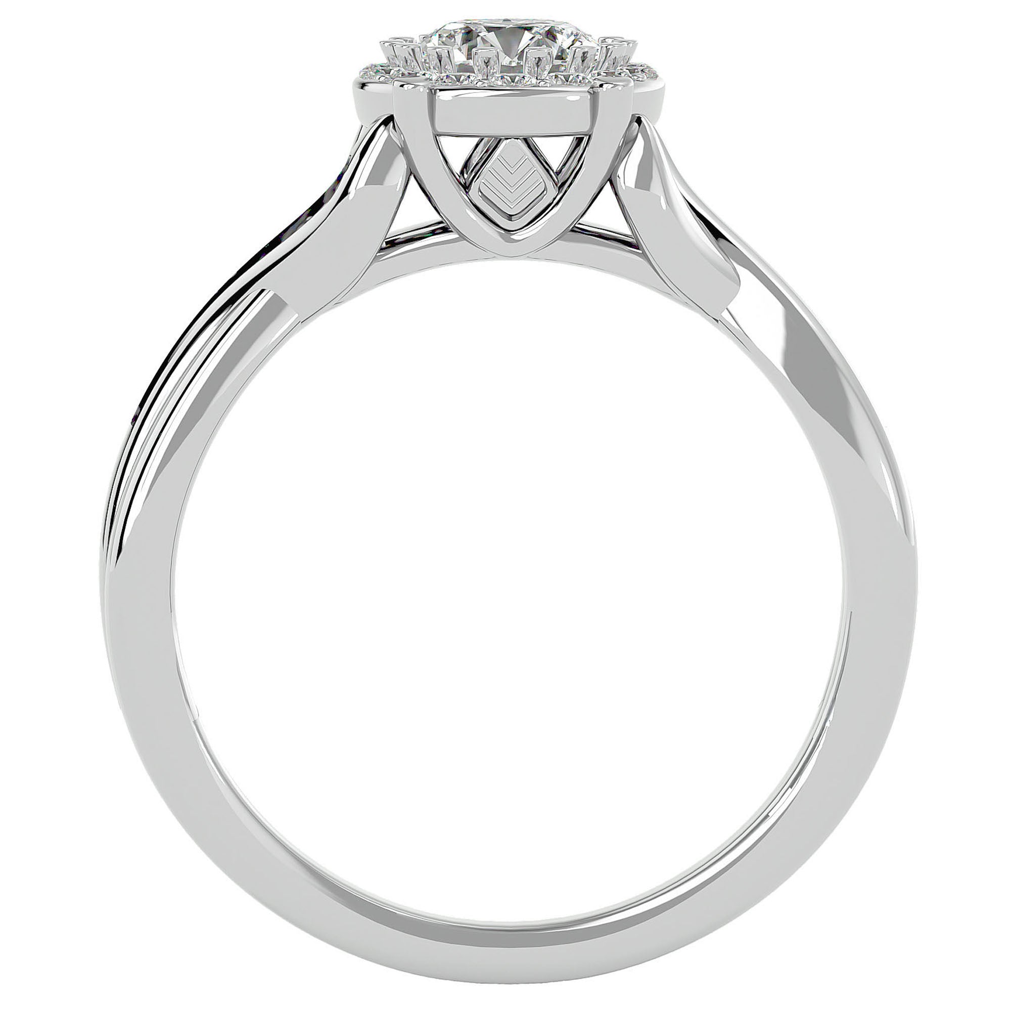 Inel de Logodnă cu Diamante Naturale Brilliant Pavé de 0.83 ct din Platina - Castelo.ro