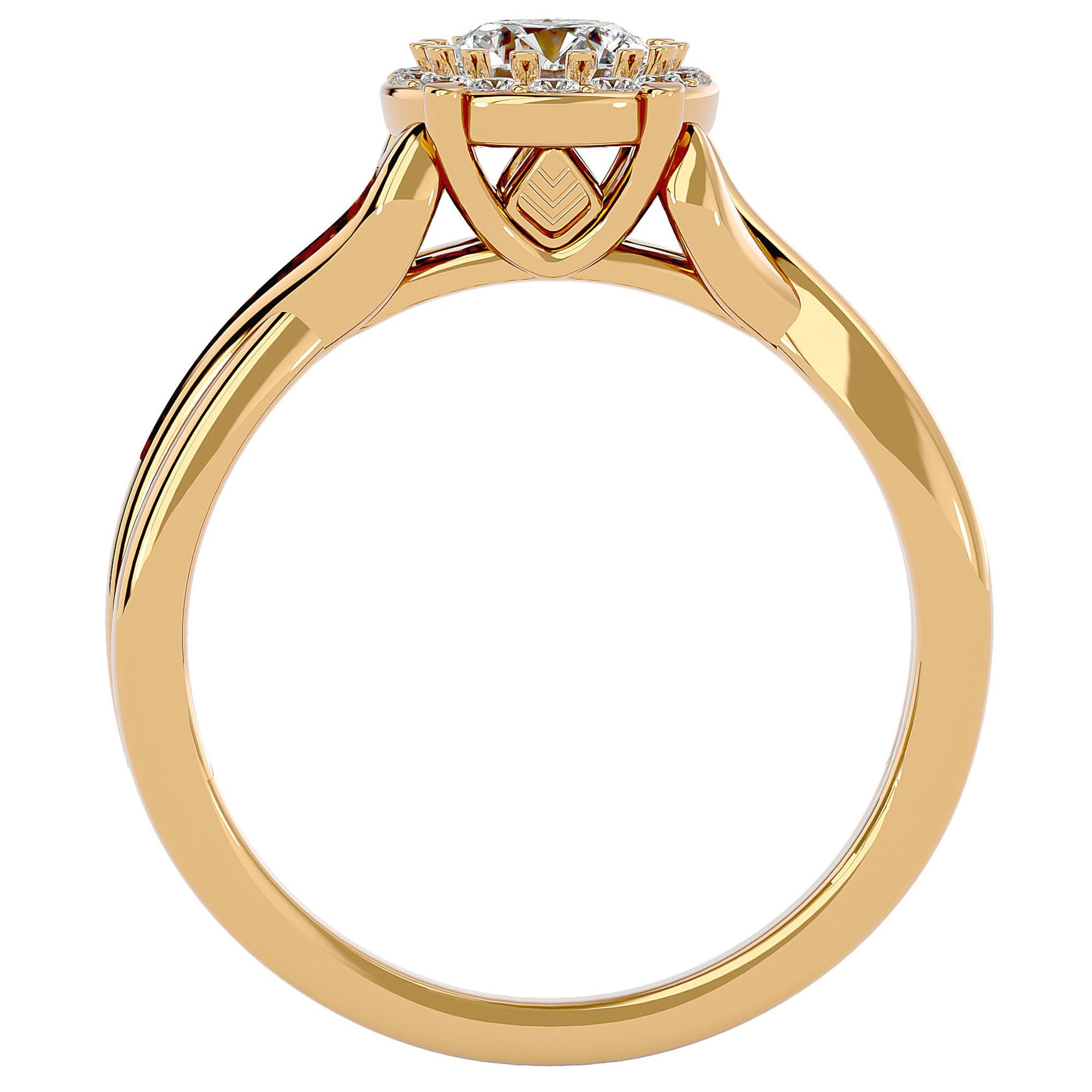 Inel de Logodnă cu Diamante Naturale Brilliant Pavé de 0.83 ct din 18k Aur Galben - Castelo.ro