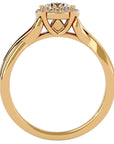 Inel de Logodnă cu Diamante Naturale Brilliant Pavé de 0.83 ct din 18k Aur Galben - Castelo.ro