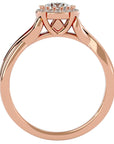 Inel de Logodnă cu Diamante Naturale Brilliant Pavé de 0.83 ct din 18k Aur Roz - Castelo.ro
