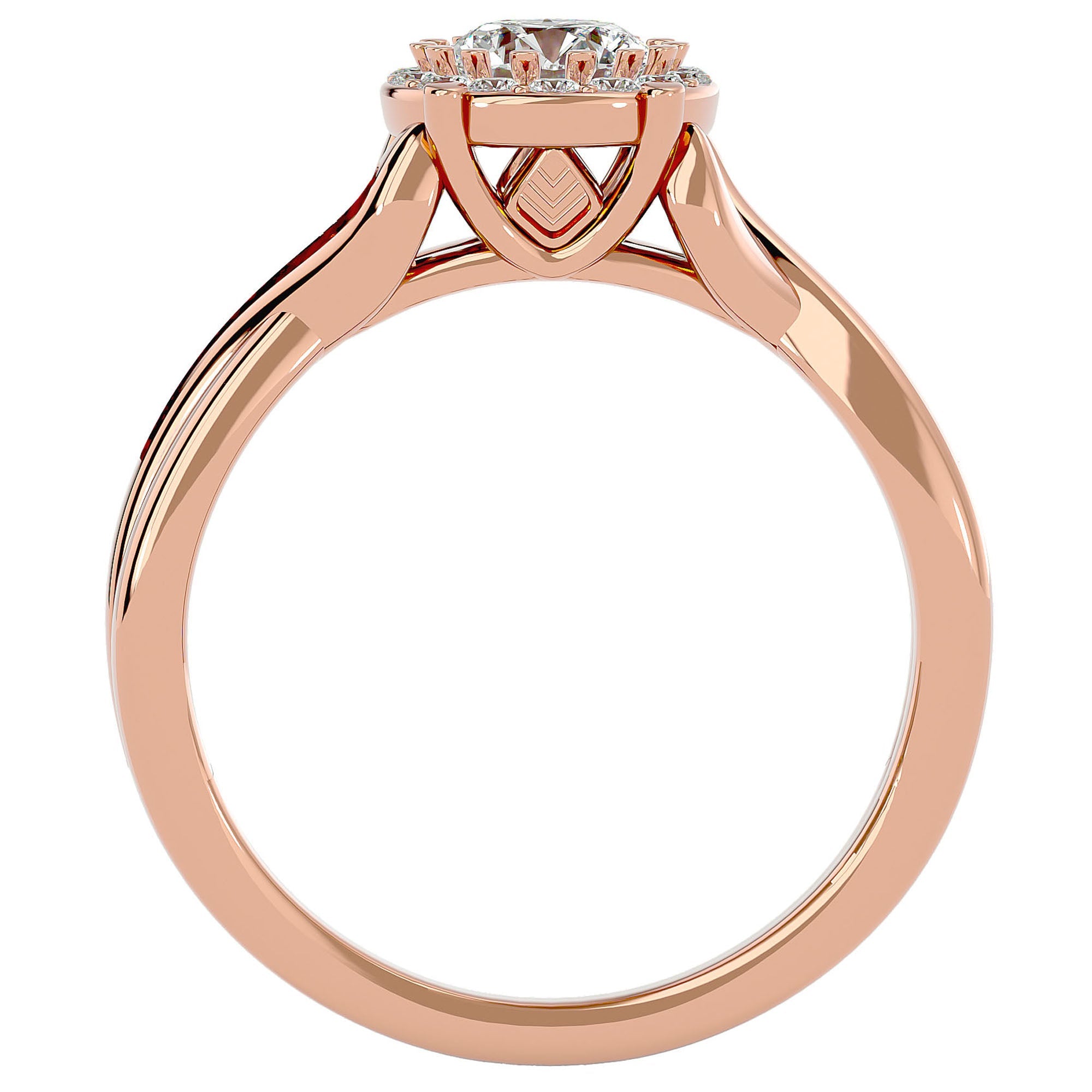 Inel de Logodnă din Aur 14k cu Moissanite Brilliant Pavé de 0.83 ct din 14k Aur Roz - Castelo.ro