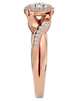 Inel de Logodnă cu Diamante Naturale Brilliant Pavé de 0.83 ct din 18k Aur Roz - Castelo.ro