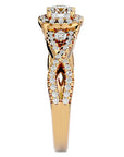 Inel de Logodnă Retro din Aur 14k cu Diamante Create în Laborator Brilliant Halo Pavé de 1.06 ct din 14k Aur Galben - Castelo.ro