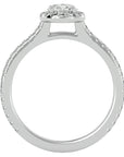 Inel de Logodnă Oxford cu Diamante Create în Laborator Brilliant Halo Pavé de 0.86 ct din Platina - Castelo.ro