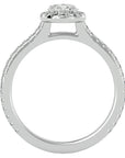 Inel de Logodnă Oxford din Aur 14k cu Moissanite Brilliant Halo Pavé de 0.86 ct din 14k Aur Alb - Castelo.ro
