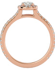 Inel de Logodnă Oxford din Aur 14k cu Diamante Create în Laborator Brilliant Halo Pavé de 0.86 ct din 14k Aur Roz - Castelo.ro