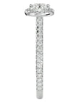 Inel de Logodnă Oxford cu Diamante Create în Laborator Brilliant Halo Pavé de 0.86 ct din Platina - Castelo.ro